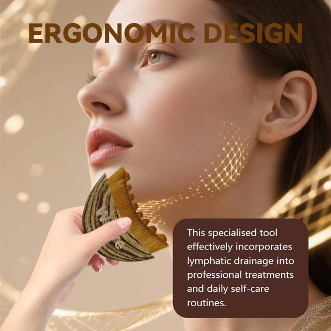 Wutre 2 Pcs Lymphatic Drainage Face Brush for Facial Contouring & Sculpting - Natural Soft Bristle Face Dry Brush for Anti-Puffiness & Detox - Jawline, Chin & Neck Massager for Skin Radiance & Lifting