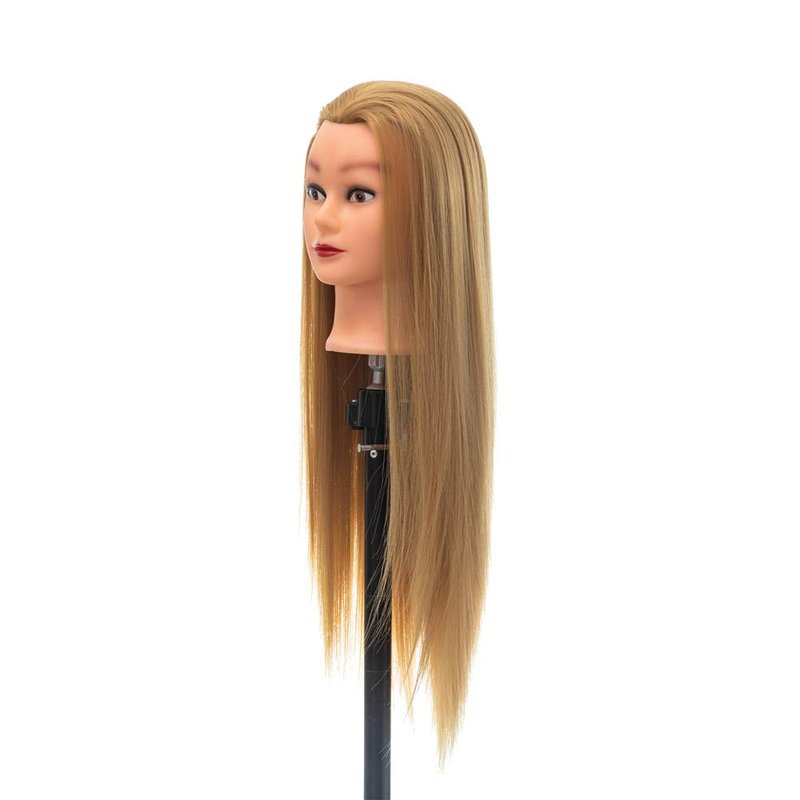 Cosmetology Mannequin Head Hair Styling 26-28inch Training Head Synthetic Fiber Manikin Head Doll Head with Clamp （#27 Blonde 20Inch）