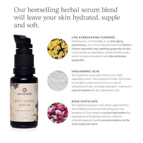 Annmarie Skin Care Anti-Aging Serum - Aloe-Vera Based Serum with Hyaluronic Acid & Herbal Extracts. Firming Serum for Dry Skin, Fine Lines & Wrinkles, For All Skin Types (15ml, 0.5 fl oz)