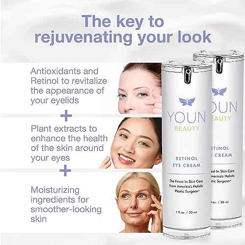 YOUN Beauty Retinol Eye Cream by Plastic Surgeon Dr. Anthony Youn | Paraben-Free Night Eye Cream with Liposomal Retinol & Hyaluronic Acid | Under Eye Cream for Hydration and Skin Firming, 1 Fl Oz
