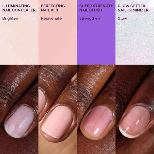 LONDONTOWN One Step Hero Minis ? 4-Piece Nail Gift Set with Tint, Brightening & Strengthening, No Base or Top Coat Needed