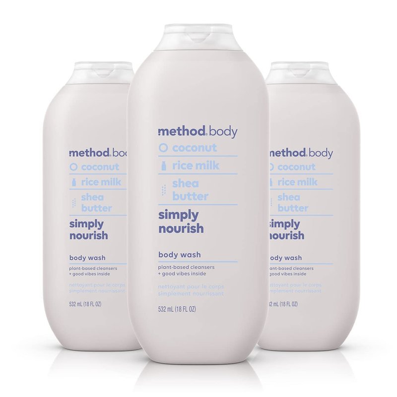 Method Body Wash - Simply Nourish, Paraben & Phthalate Free | 18 oz (Pack of 3)