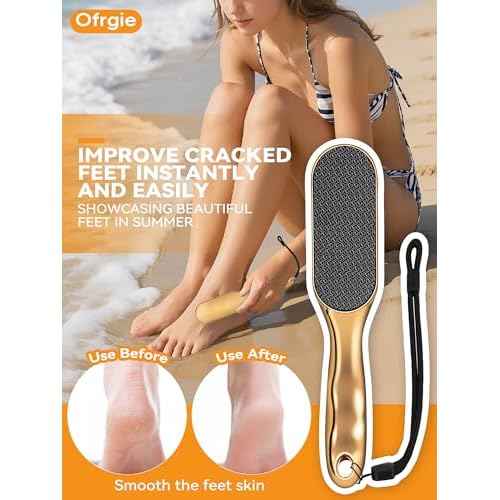 Nano Glass Foot File Foot Callus Remover Scrubber in Shower, Pedicure Tools Feet Scrubber Dead Hard Skin, Anti-Slip Handle Rope & Storage Bag Foot Files for Wet and Dry Feet Care Gift