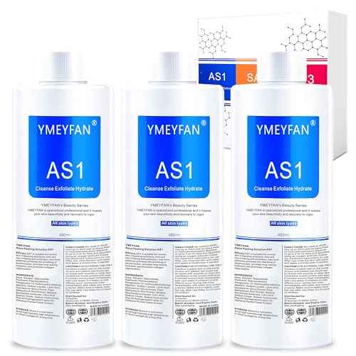 YMEYFAN AS1 Solution for Hydrate Facial Machine (English Ver.), AS1 SA2 AO3 Aqua Peeling Solution for Hydrogen Oxygen Facial Machine, Nourishing Exfoliate Serums for Face Skin Care(400ml x 3Bottles)