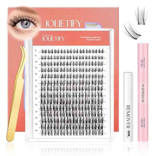 Lash Extension Kit, Natural Look, DIY Faux Mink Cluster Lashes 8-16mm, TwinkleUp, Soft & Fluffy, Waterproof Bond & Seal, Reusable Individual Lashes with Tweezers & Remover, Easy to Apply
