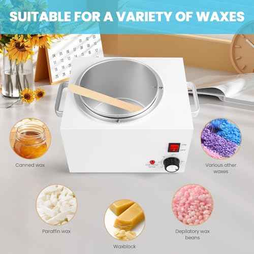 5.5Lbs Professional Wax Warmer for Hair Removal with 20¡É-120¡É Temperature Control, with 100 Wax Sticks & 50 Strips, for Salon & Home Use
