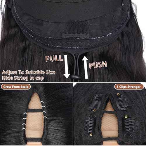 V Part Wig Human Hair Straight Vpart Human Hair Wig Upgrade U Part Glueless Half Wigs Human Hair Clip in V Part Wig Glueless With Elastic Drawstring No Leave Out for Women Beginner Friendly 18 Inch