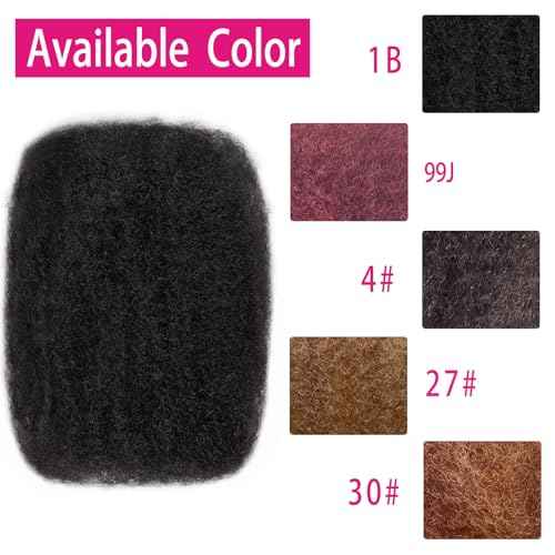 Afro Kinkys Bulk Human Hair For Braiding Afro Kinky-Curly Human Hair Bulk For Mini Twist Hair 22Inchs 50g/pack Bulk Human Braiding Hair For Micro Locs Extensions (1B, 22Inchs,50g/pack)