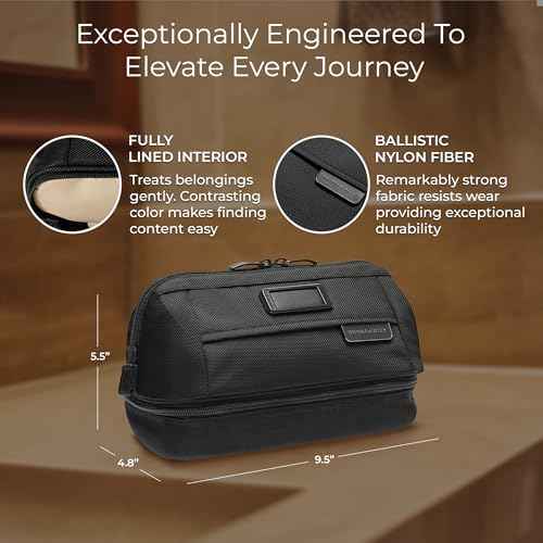 Briggs & Riley Toiletry Kit - Travel Bags for Women & Men, Organizer for Vacation, Dopp Kit for Bathroom Accessories, Makeup, & Skincare