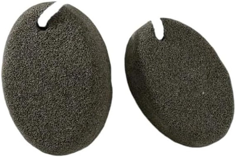 Skiennix 2-Pack Black Oval Pumice Stones - Natural Lava Callus & Corn Remover for Smooth Heels