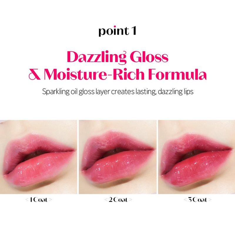 ETUDE Dear Darling Oil Tint #6 Pink Oil (0.14 fl.oz) | High Moisturizing and Strong Hydrating Lip Oil/Lip Gloss | Smooth and Moist Lips | Non-Sticky Lip Oil Tint For Dry Lips | K-beauty