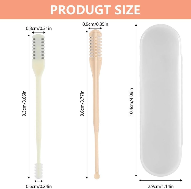 2-in-1 Nose Hair Cutter & Ear Picker - Portable Manual Nasal Trimmer with 360° Rotating Blade for Men & Women | 6-Piece Set