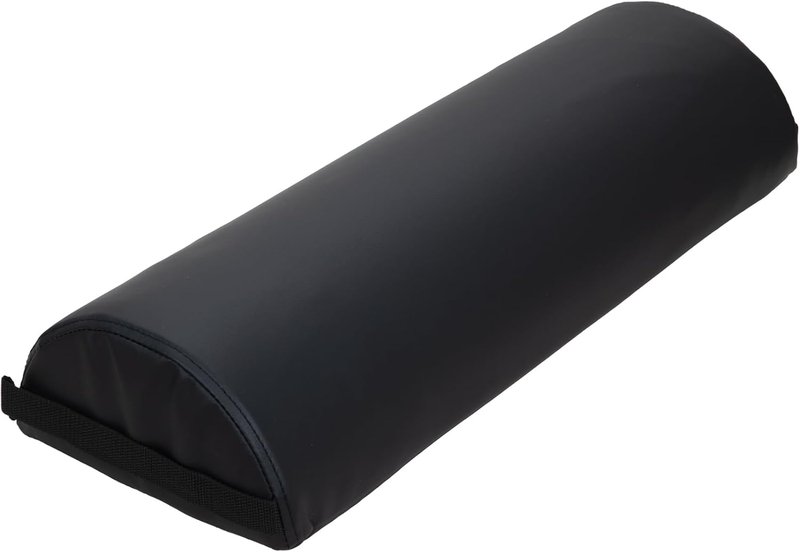 Premium Jumbo Half-Round Bolster Pillow for Massage & Yoga - Oil & Stain-Resistant, 9"W x 4.5"H x 26"L, Black