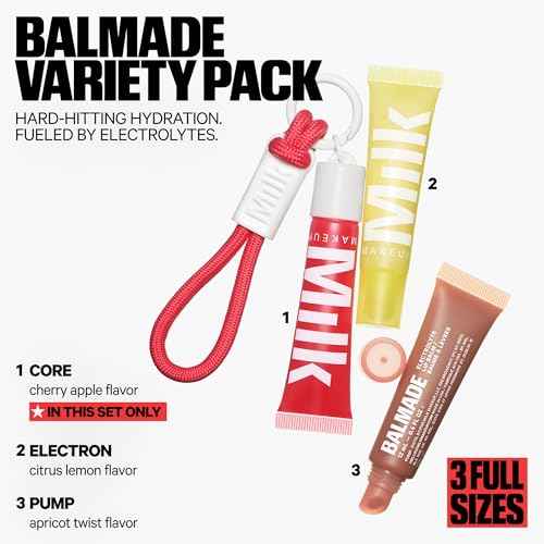 Milk Makeup Balmade Electrolyte Lip Balm ? Hydrating, Sheer Gloss Nourishes + Replenishes Moisture ? Clean, Vegan Formula with High-Shine Finish
