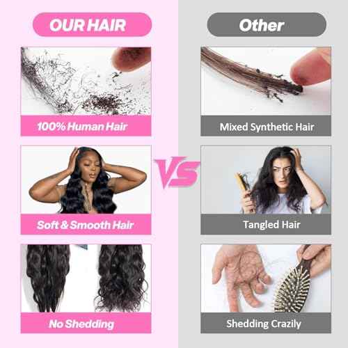 12A Body Wave Human Hair Bundles 16 18 20 Inch 100% Unprocessed Brazilian Virgin Human Hair 3 Bundles Quick Weave Extensions Natural Black For Women