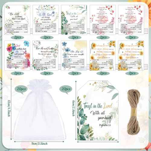 20 Set Christian Religious Gift Bulk Lip Balm for Women Christian Church Party Favor Bulk Bible Verse Lip Balm with Scripture Christmas Inspirational Gift for Coworker Staff Employee