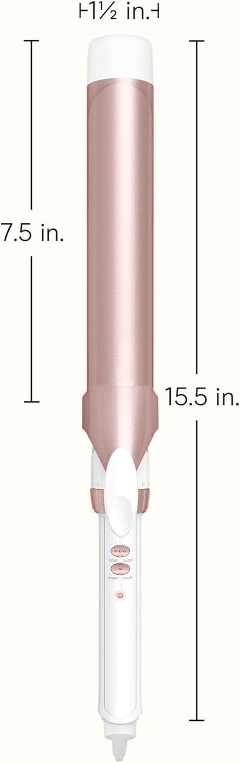 Conair Double Ceramic Curling Iron - 1 ½-Inch Barrel for Soft Waves | Ideal for Medium & Long Hair in White/Rose Gold
