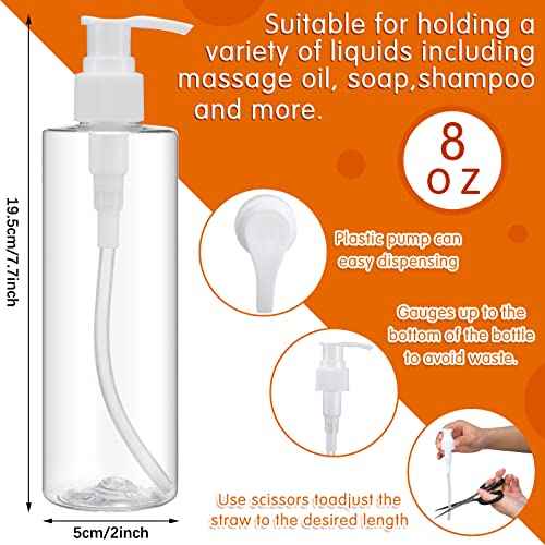 Eaasty 3 Sets Massage Bottle Holster Adjustable Single Holster and 8 oz Plastic Pump Dispenser Bottles for Lotion Massage Oil, Black