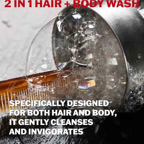KORRES Athenian Grooming 2-in-1 Men¡¯s Shampoo & Shower Gel, Moisturising & Detangling Formula, Achillea Millefolium & Marjoram Extracts, Bergamot & Leather Scent, Silicone & Paraben Free, 8.45 Fl Oz
