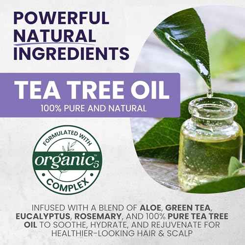 Tea Tree Purple Shampoo, Professional Anti-Brass Toner, Neutralizes Yellow Tones for Grey, Silver, Ash & Bleached Highlighted Color Treated, Dry & Itchy Scalp Relief, 16 fl oz