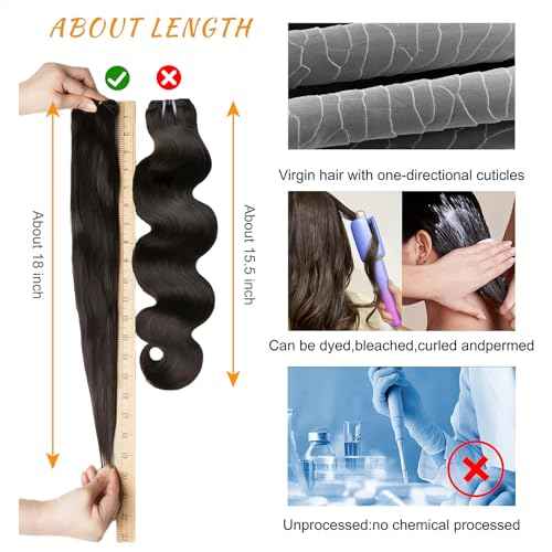 14A Brazilian Body Wave Bundles Human Hair 16 18 20 Inch 100% Real Raw Virgin Human Hair Bundles Body Wave 3 Bundles Human Hair Extension Natural Color£¨16 18 20£©
