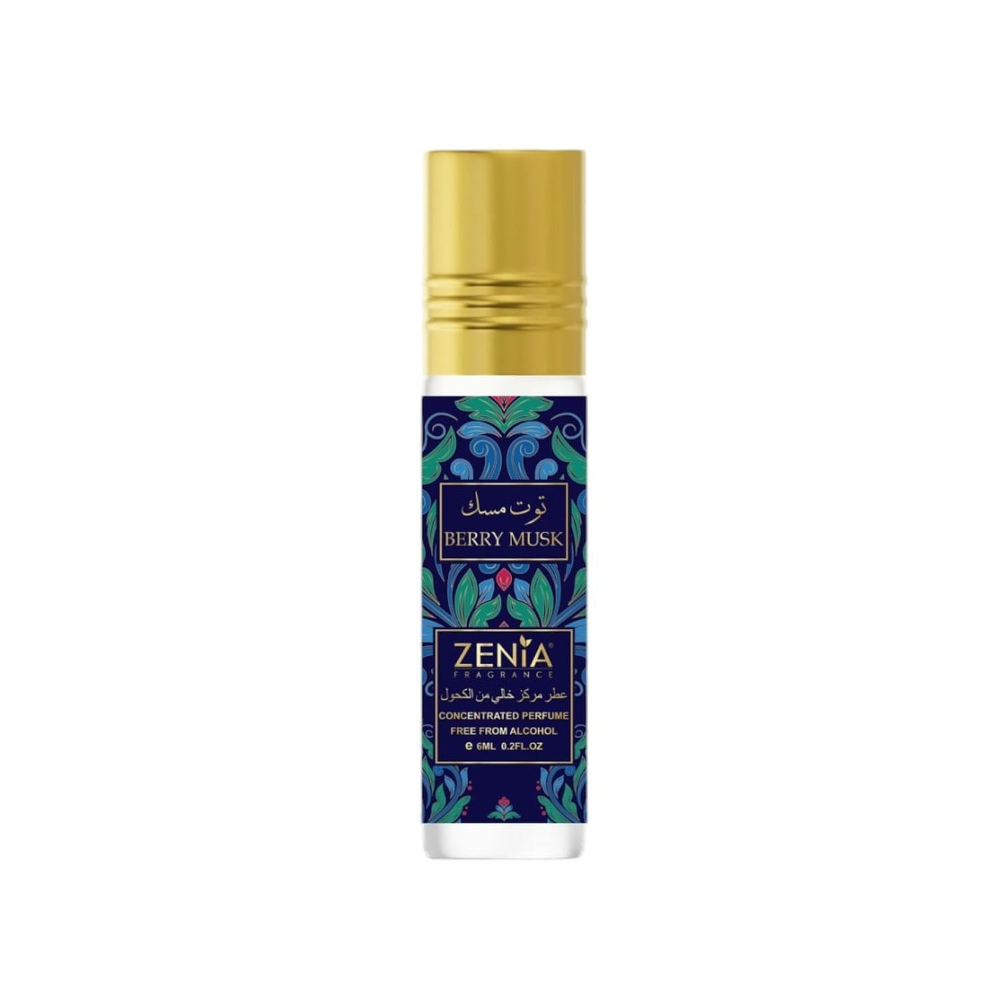 Zenia Berry Musk Perfume Oil Roll-On – 6ml / 0.2oz | Long Lasting Alcohol-Free Fruity Floral Fragrance Oil with Blueberry, Rose, Vanilla & Patchouli
