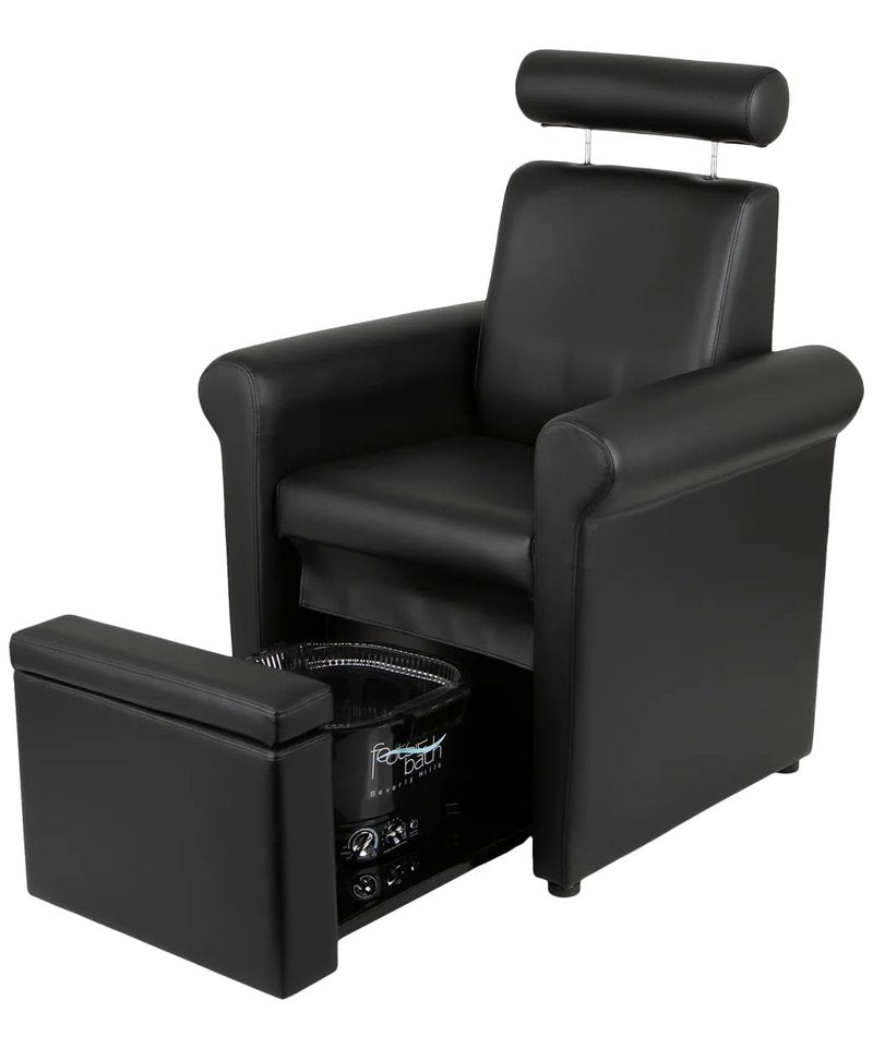Mona Lisa Plumb Free Pedicure Chair - Adjustable, Portable, Removable, Black | No Plumbing Needed, CHM-2320-5H-BLACK