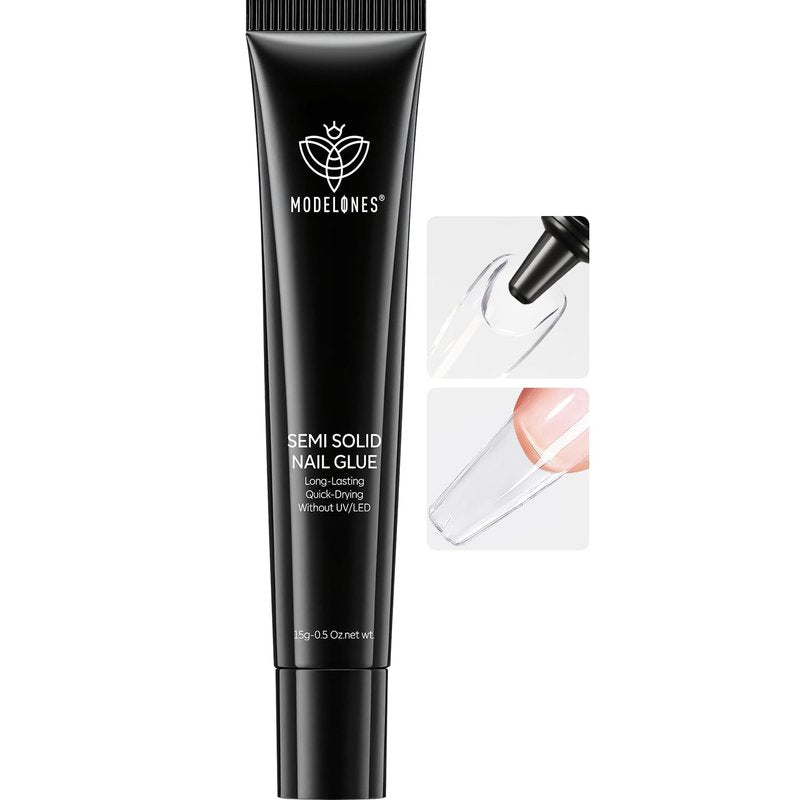 Modelones Semi Solid Nail Glue - Quick Drying Gel for Press On Nails | 15g Long Lasting Formula