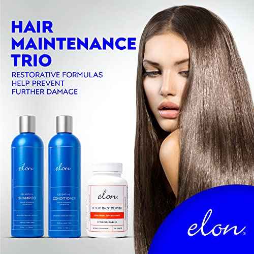 Elon Complete Care Kit for Thinning Hair ? Elon Essential Shampoo & Conditioner Set + R3 Extra Strength Hair Growth Supplement ? NO Sulfates, Parabens or Phthalates
