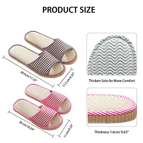 10 Pairs Washable House Slippers for Guests,Disposable Slippers for Guests,Breathable Open Toe Indoor Slipper,Spa Slipper for Guests,Home,Bedroom,Hotel,Travel,Unisex Universal Size(6 Large Size+4