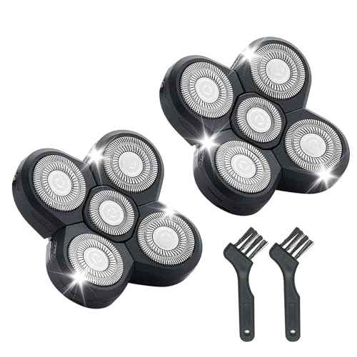 Shaver Replacement Blades Compatible with Freedom Head Shaver Kit, 5 Head Replacment Shaver Heads for Bald Men Head and Face Electric Razor Shaver Head (Heads/2PCS)