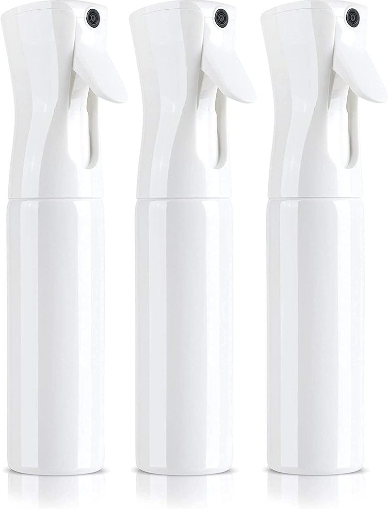 BeautifyBeauties Hair Spray Bottle - Ultra-Fine Continuous Mister for Hairstyling & Skin Care | 10 oz White 3-Pack
