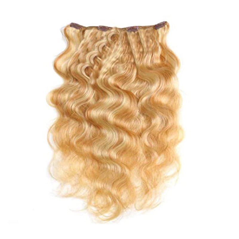 Skiennix Blonde Body Wave Hair Extensions - 3 Bundles of Unprocessed Virgin Brazilian Hair | 8, 10, 12 Inch