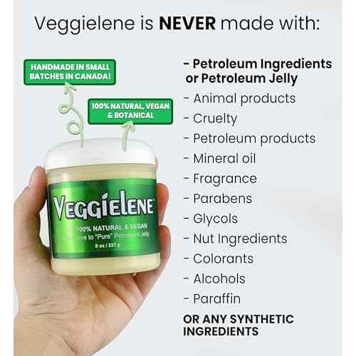 Beesaluxe Veggielene - 100% Natural, Vegan & Hypoallergenic Alternative to Petroleum Jelly - Unpetroleum - Lips, Hands, Baby, Makeup Remover and More (8 Ounce)
