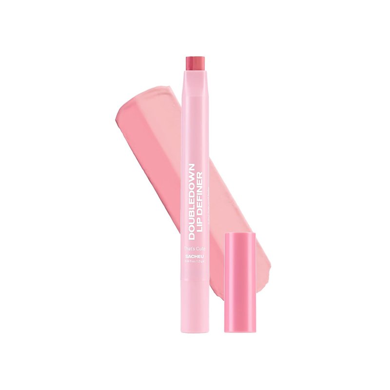 DoubleDown Lip Definer - 2-in-1 Hydrating Lip Liner & Balm with Avocado Oil | Creamy Satin Finish, Buildable Color