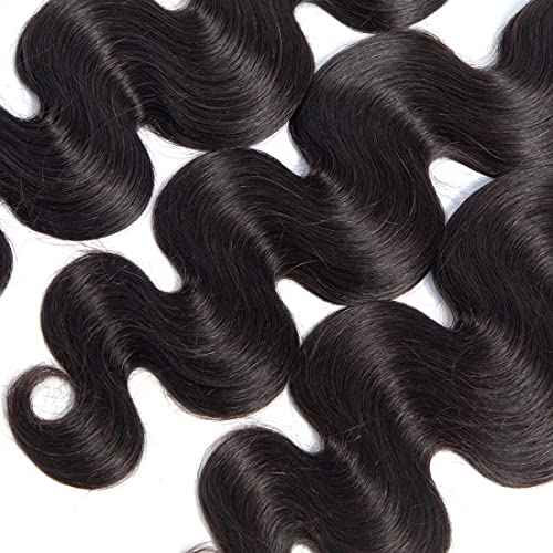 Body Wave Human Hair 3 Bundles 14 16 18Inch Bundles Human Hair 100% Unprocessed Brazilian Virgin Human Hair Weave Bundles Body Wave Hair Extensions Natural Color Can Be Dyed
