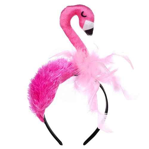 Simple polymer 3 Pcs Hawaii Flamingo Headband Flamingo Headdress Tiara Flamingo Hair Hoop for Carnival Tropical Party Hair Accessory