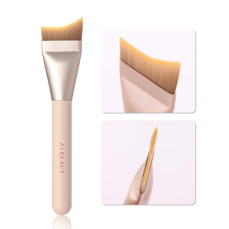 Albeaut Untra-thin Flat Foundation Brush, Spatula Foundation Brush for Liquid Makeup Synthetic Bristles Base Makeup Brush for Seamless Application, Vegan & Cruelty-free P06