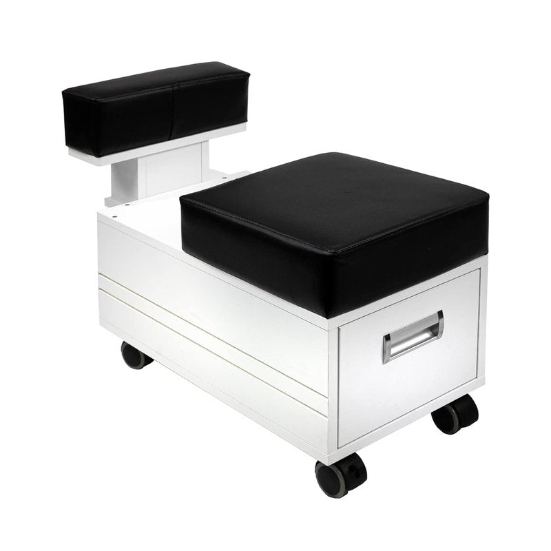 Alera II Pedicure Cart - Stylish Pedi Trolley with Footrest for Nail Salons | White Finish