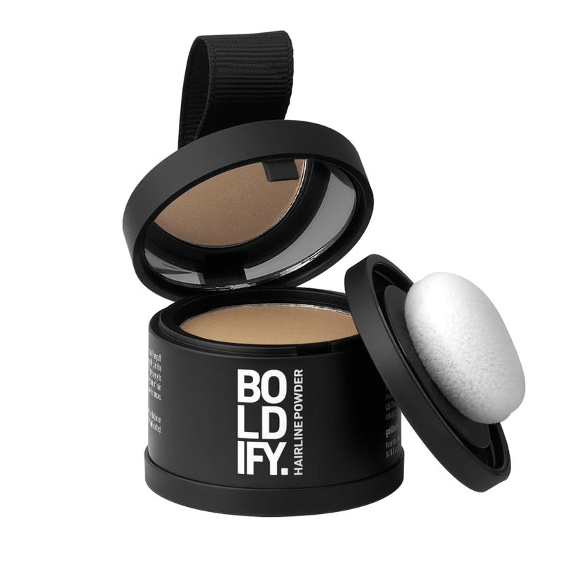 BOLDIFY Hairline Powder - Water-Resistant Gray Coverage Hair Color | Mess-Free Dark Blonde Root Touch-Up (4.5g)