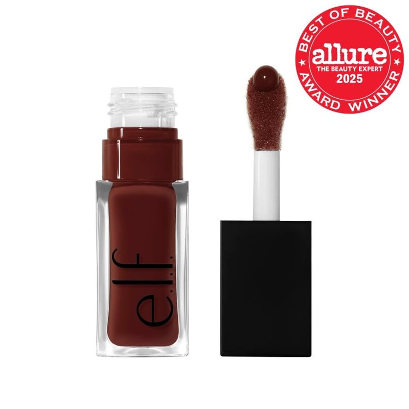 e.l.f. Glow Reviver Lip Oil - Nourishing Tinted Formula for High-Shine Finish | Infused with Jojoba Oil, Vegan & Cruelty-Free, Hot As Fudge