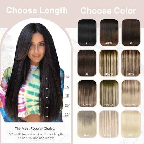 XDhair Clip in Hair Extensions 100g 16 Inch Balayage Hair Extensions Clip in Human Hair Golden Brown to Light Blonde Straight Real Human Hair Extensions Clip ins for Women 6pcs #10/27/27 16 Inch