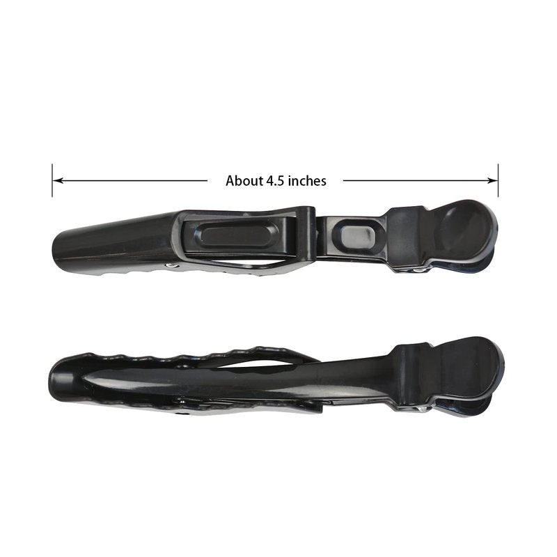 Hair Clips for Women - 10 Pcs Alligator Styling Sectioning Clips | Professional Salon Quality (Black)