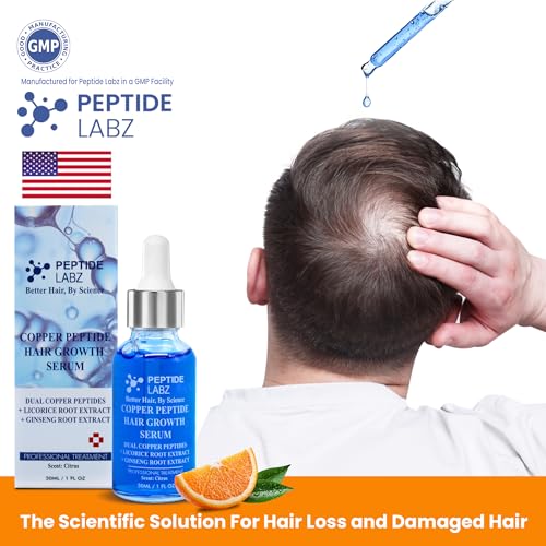Copper Peptide Hair Serum ? Natural Citrus Scent - Dual Copper Peptides - Licorice Root Extract 1fl oz