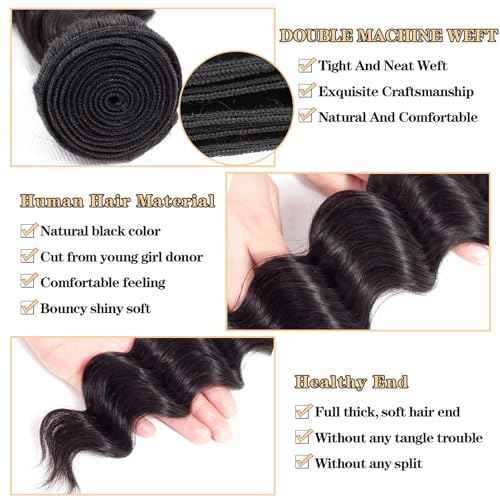 ROYAL IMPRESSION 12A Grade Brazilian Virgin Hair Loose Wave One Bundles 26 Inch Remy Deep Human Weave 100% Real Unprocessed Natural Color