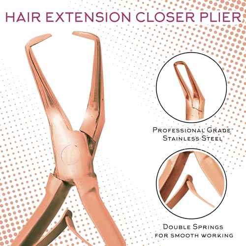 SIVOTE Professional Hair Extension Tools Kit Stainless Steel, Microlink & Itip Extensions Tool Kit, Rose Gold