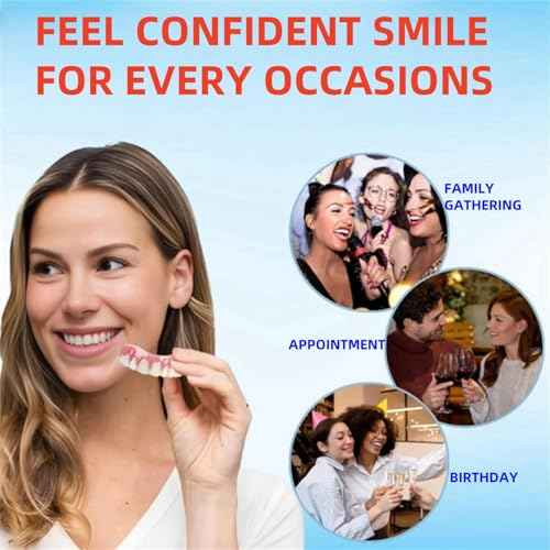 Soft Silicone Denture Liners ? Comfortable Fit Denture Set with Upper & Lower Lightweight Liners for Secure Fit & Comfortable Wear (1 Set)