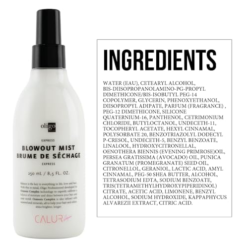 Calura Express Blowout Mist by Oligo Professional | Heat Protectant for Hair with Osmosis Complex Technology | Mineral Infused Heat Protectant Spray for Hair | Sulfate Free Hair Heat Protectant, 8.5oz