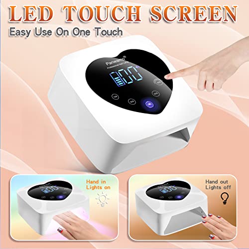 Rechargeable UV LED Nail Lamp,72W Cordless UV Light for Nails with Removable Bottom,Professional Curing Lamp for Gel Nails with 30 Beads,5 Timer Setting Nail Light and LED Touch Screen Gel Nail Dryer