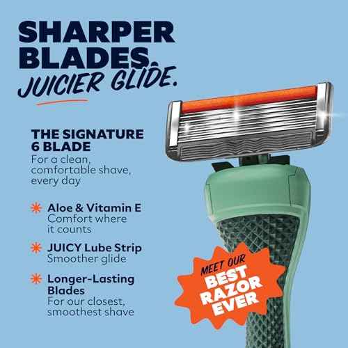 Dollar Shave Club | The Member Exclusive Shave Set | 4 Extra Close Refill Cartridges, 1 Handle (Green), 1 Shave Butter 3 ounce, 1 Razor Cover, Razors for Men